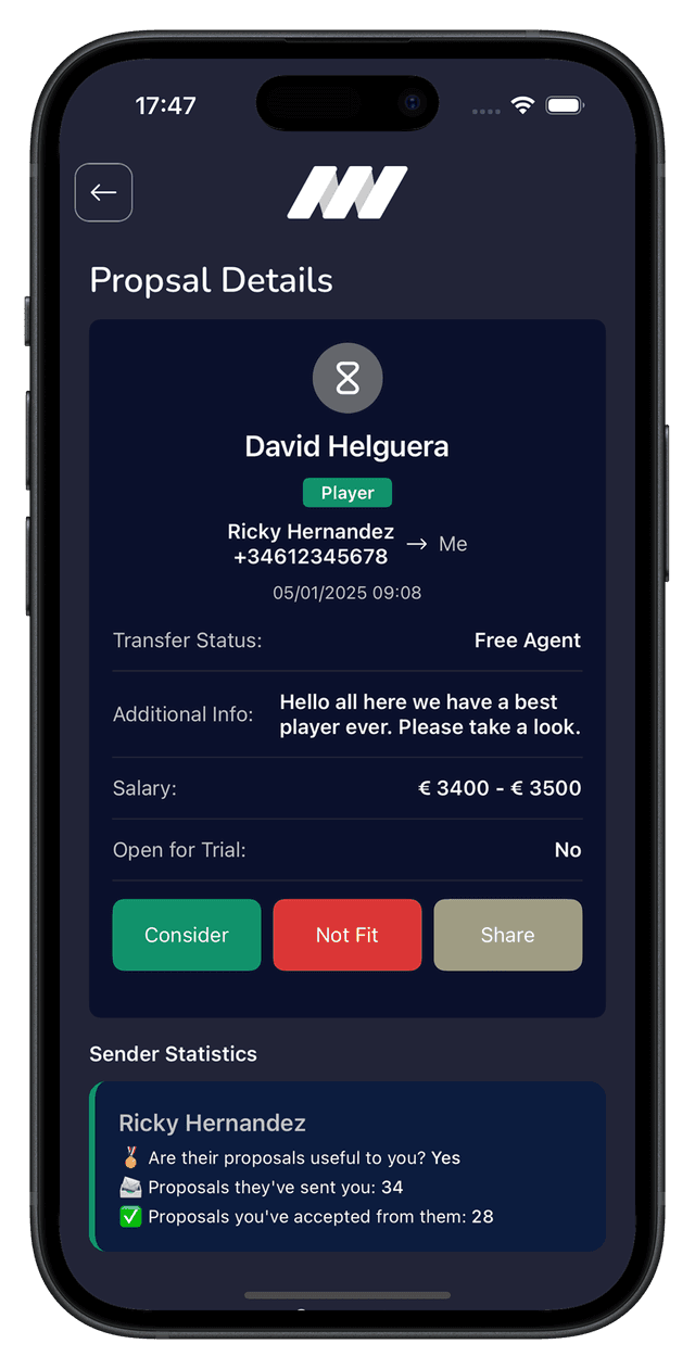 NegotiateWind Proposal Management - Front View